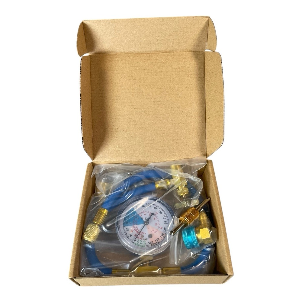 Refrigerant Recharge Kit With 350 PSI Gauge For AC System